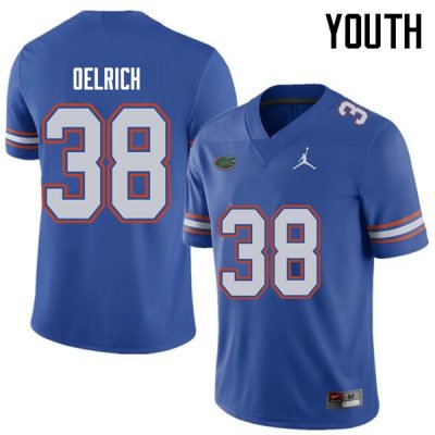 Youth Florida Gators #38 Nick Oelrich NCAA Jordan Brand Royal Authentic Stitched College Football Jersey ACH0462CH